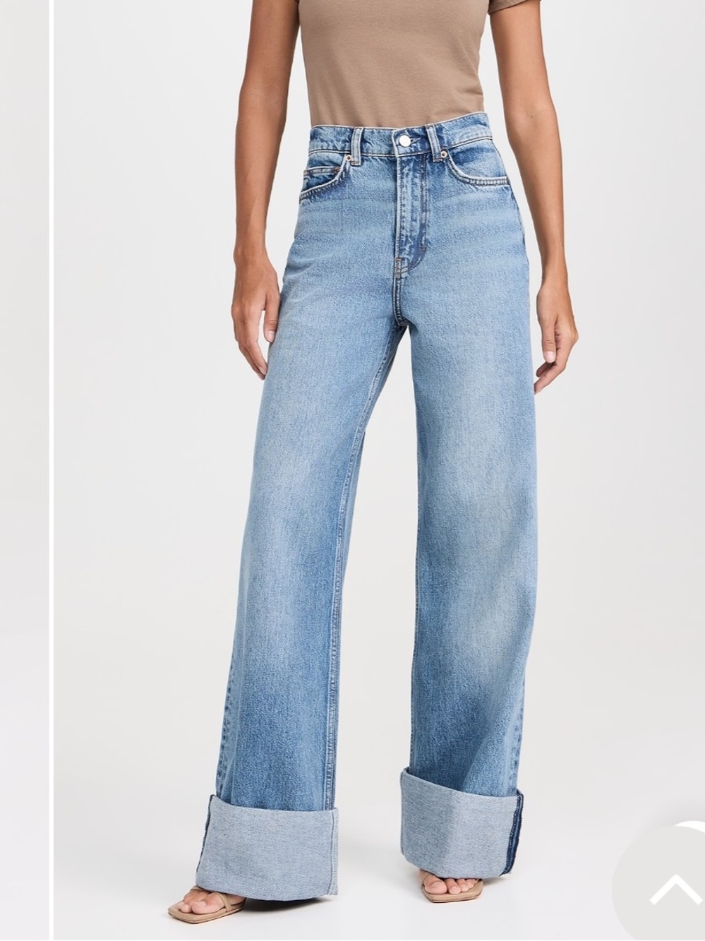 NWT Reformation Jeans Cary Cuffed High Rise Wide Leg Rigid Denver Wash Sz 31 - Picture 15 of 15